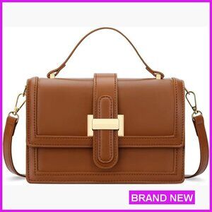 Leather Crossbody Bag Top Handle Purse Adjustable Strap Chic Minimal Style